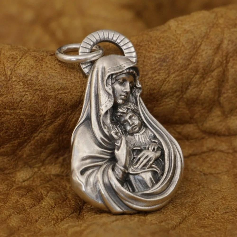 Maagd Maria Madonna - 925 zilver, Verzenden, Nieuw, Kruis of Symbool, Zilver