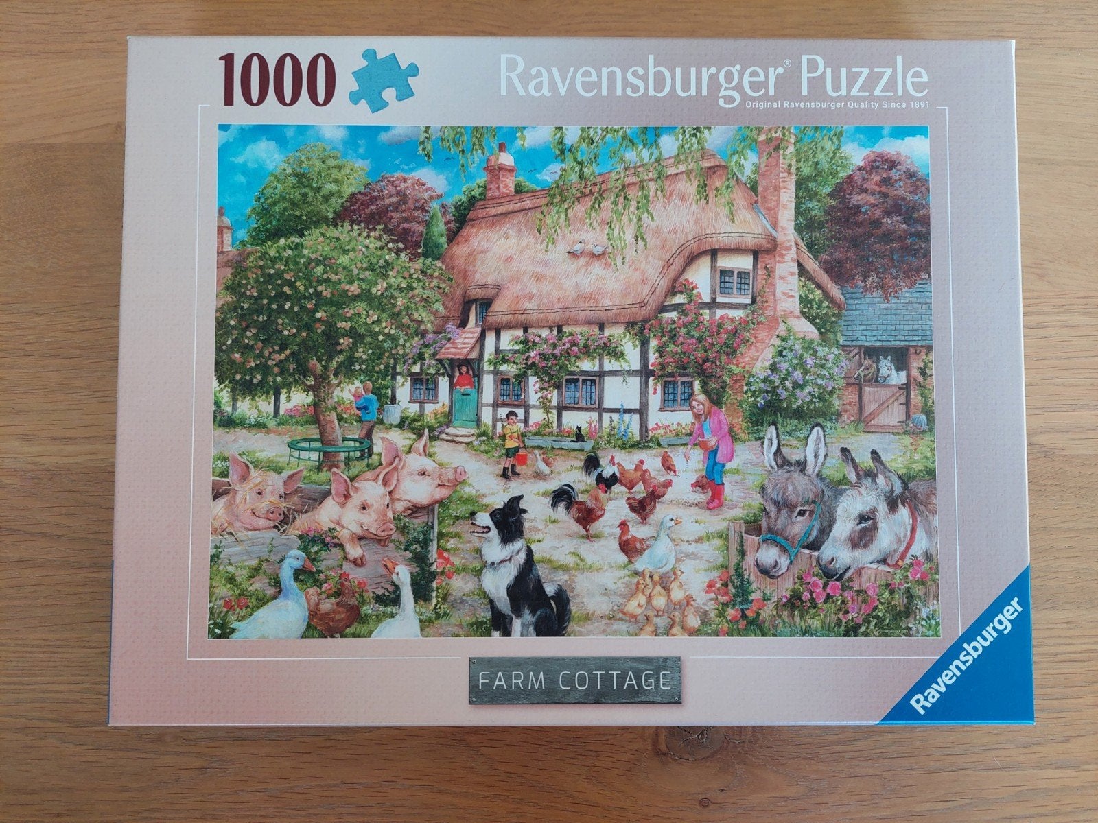 puzzel 1000 st - Ravensburger - Farm Cottage, Ophalen of Verzenden, 500 t/m 1500 stukjes, Zo goed als nieuw, Legpuzzel