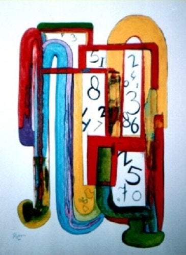 Kunsthandel Gennep - "Wegcijferen", Antiquités & Art, Art | Peinture | Moderne, Enlèvement ou Envoi, Papier/carton, Peint à la main