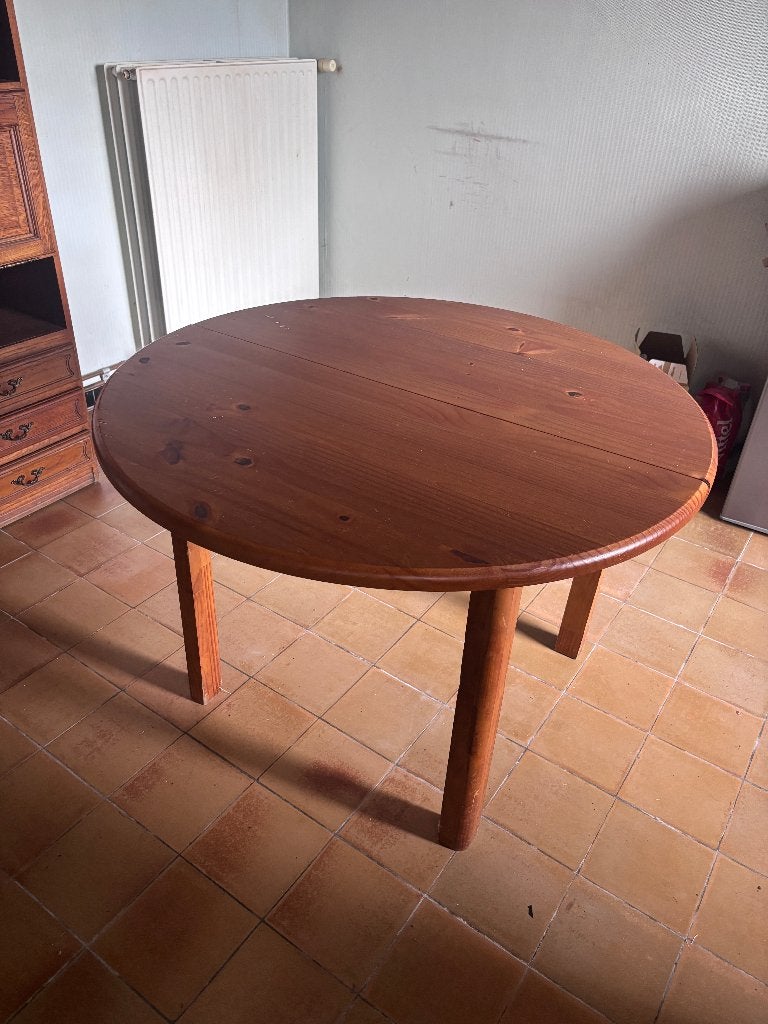 Ronde massief houten eettafel – grenen, Huis en Inrichting, Ophalen