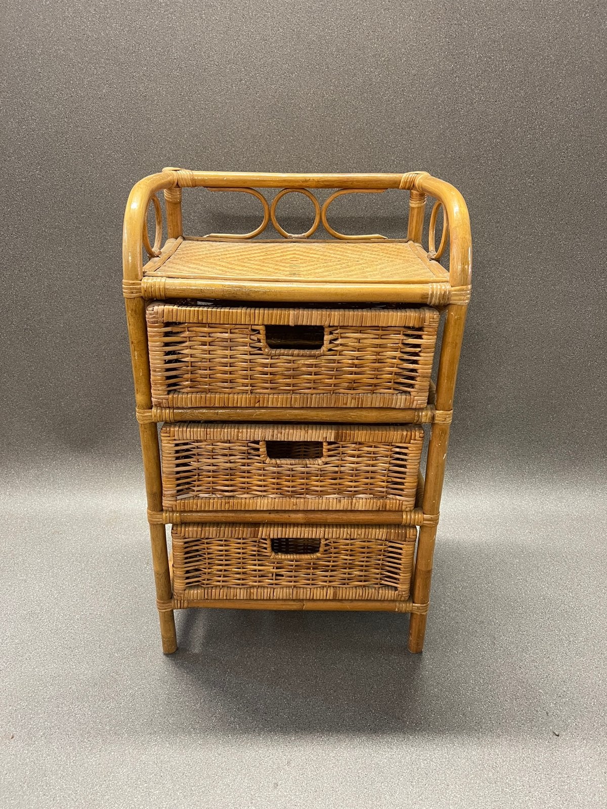 Commode en rotin 3 tiroirs – Style vintage bohème, Enlèvement, Comme neuf