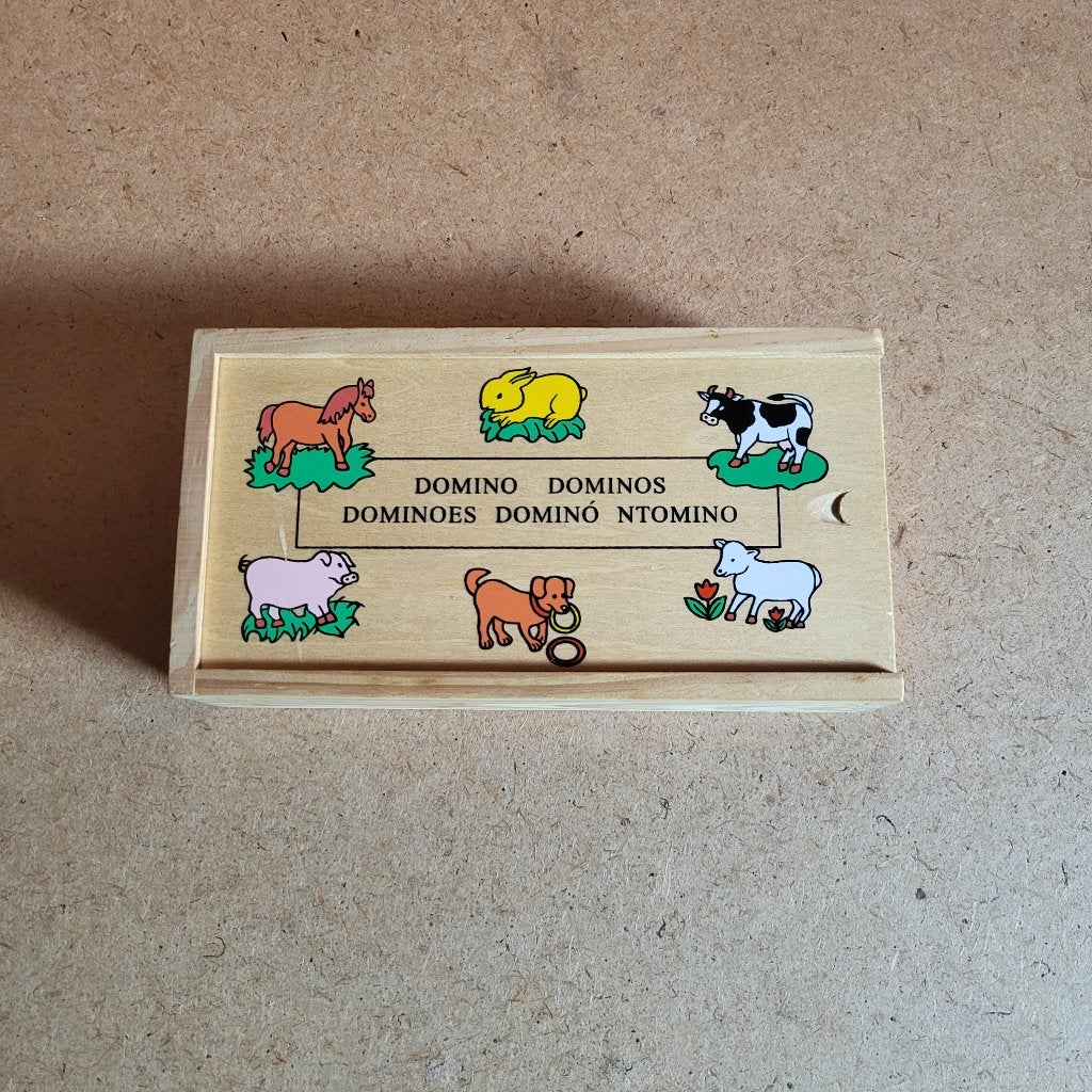 Houten domino boerderijdieren, Ophalen of Verzenden, Puzzelen