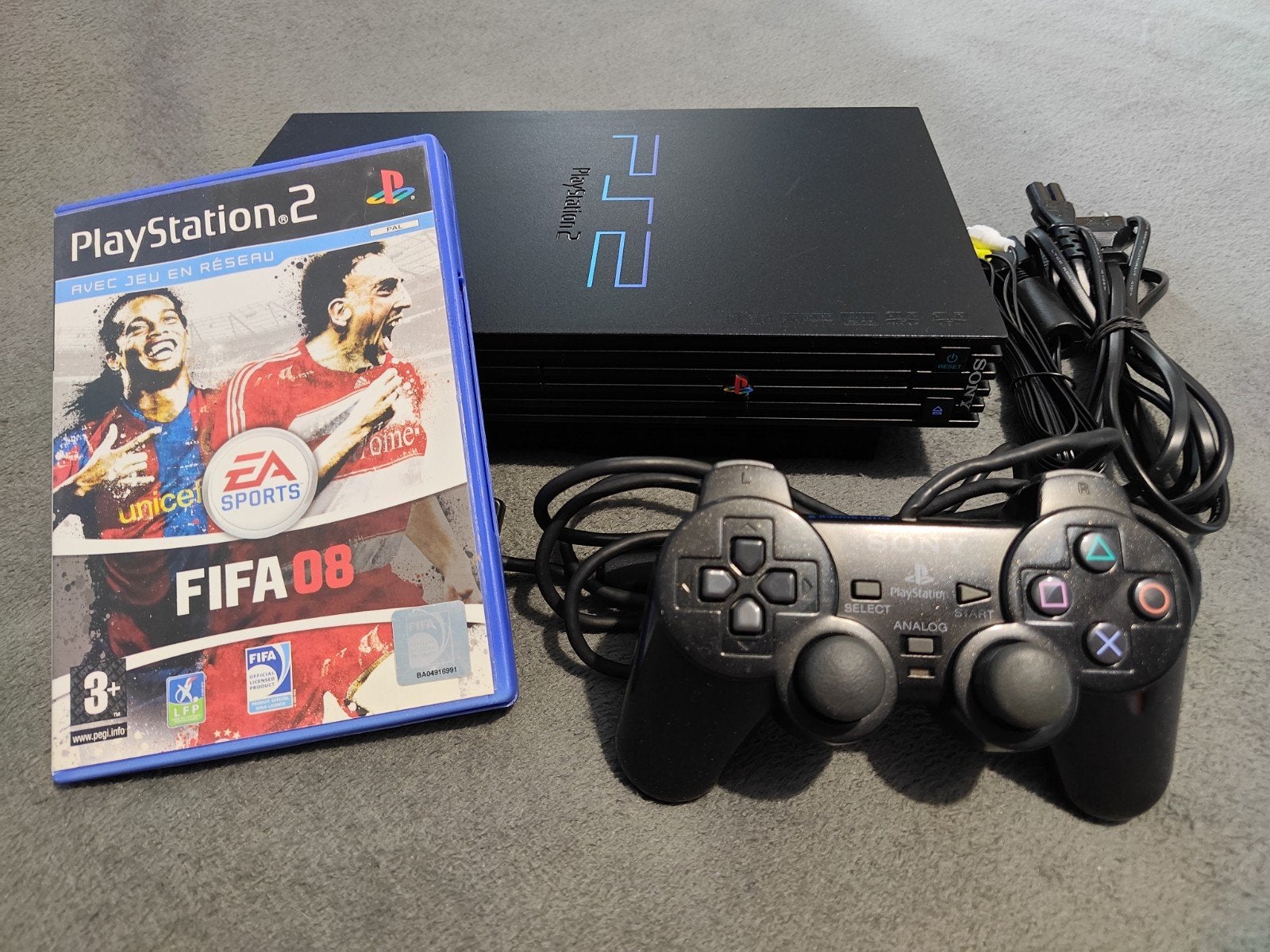 Ensemble Sony PlayStation 2 Fat., Consoles de jeu & Jeux vidéo, Enlèvement ou Envoi, Avec 1 manette, Utilisé, Avec jeux