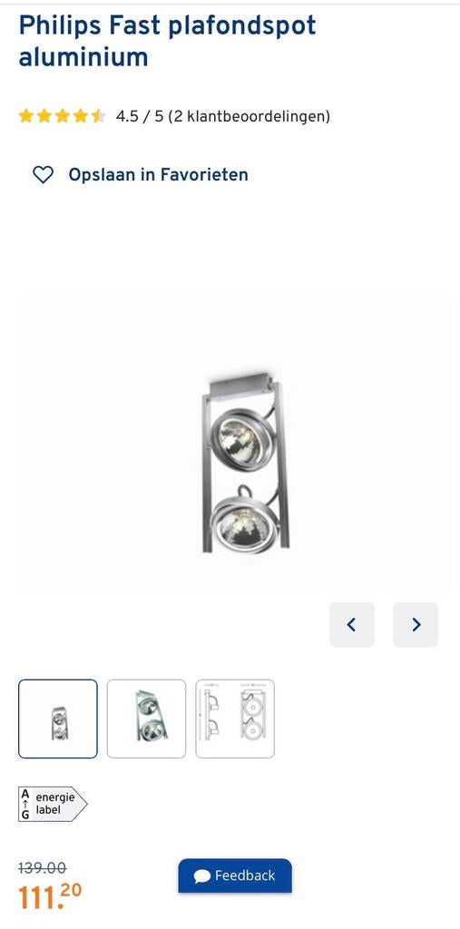 Philips Fast plafondspot aluminium myliving, Maison & Meubles, Lampes | Spots, Enlèvement ou Envoi, Utilisé, Spot encastrable ou Spot mural