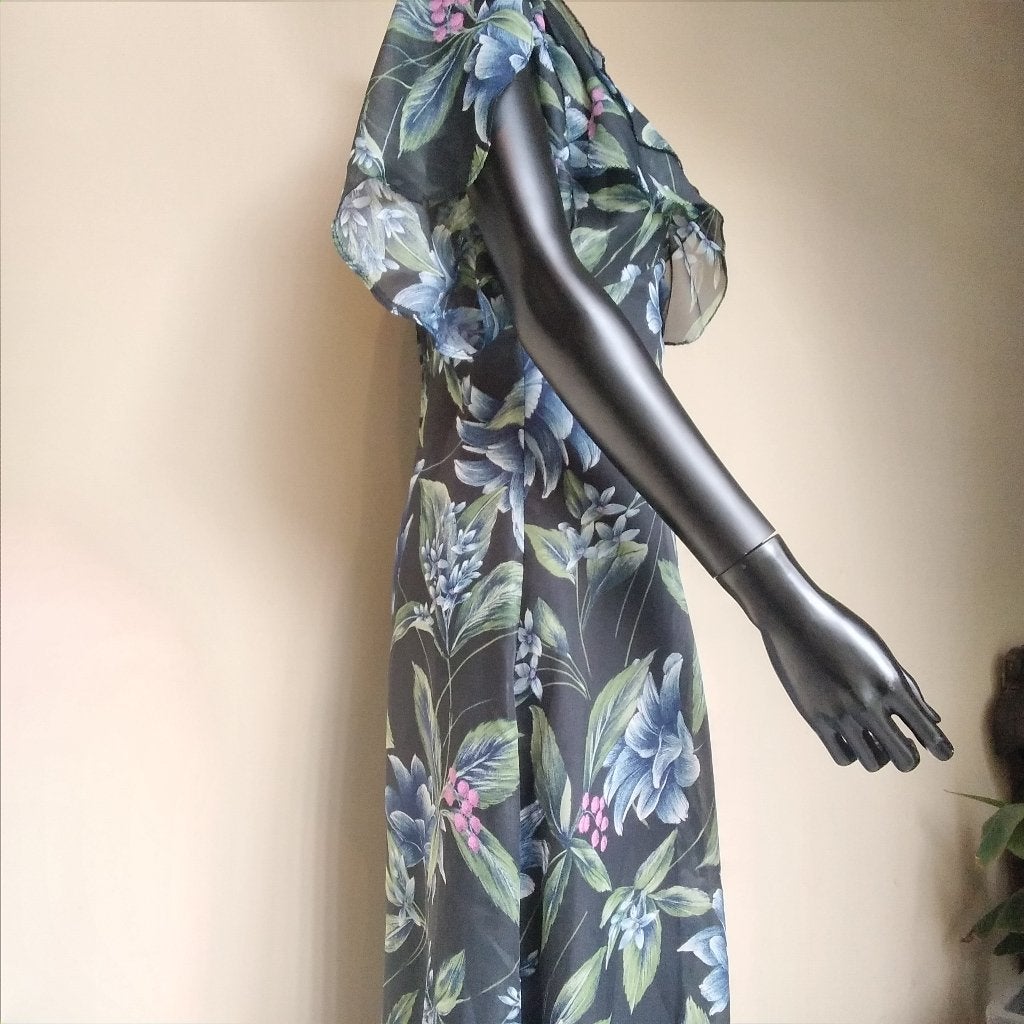 Ravissante robe longue vintage en voile, Lange vintage jurk, Envoi, Porté, Taille 36 (S)