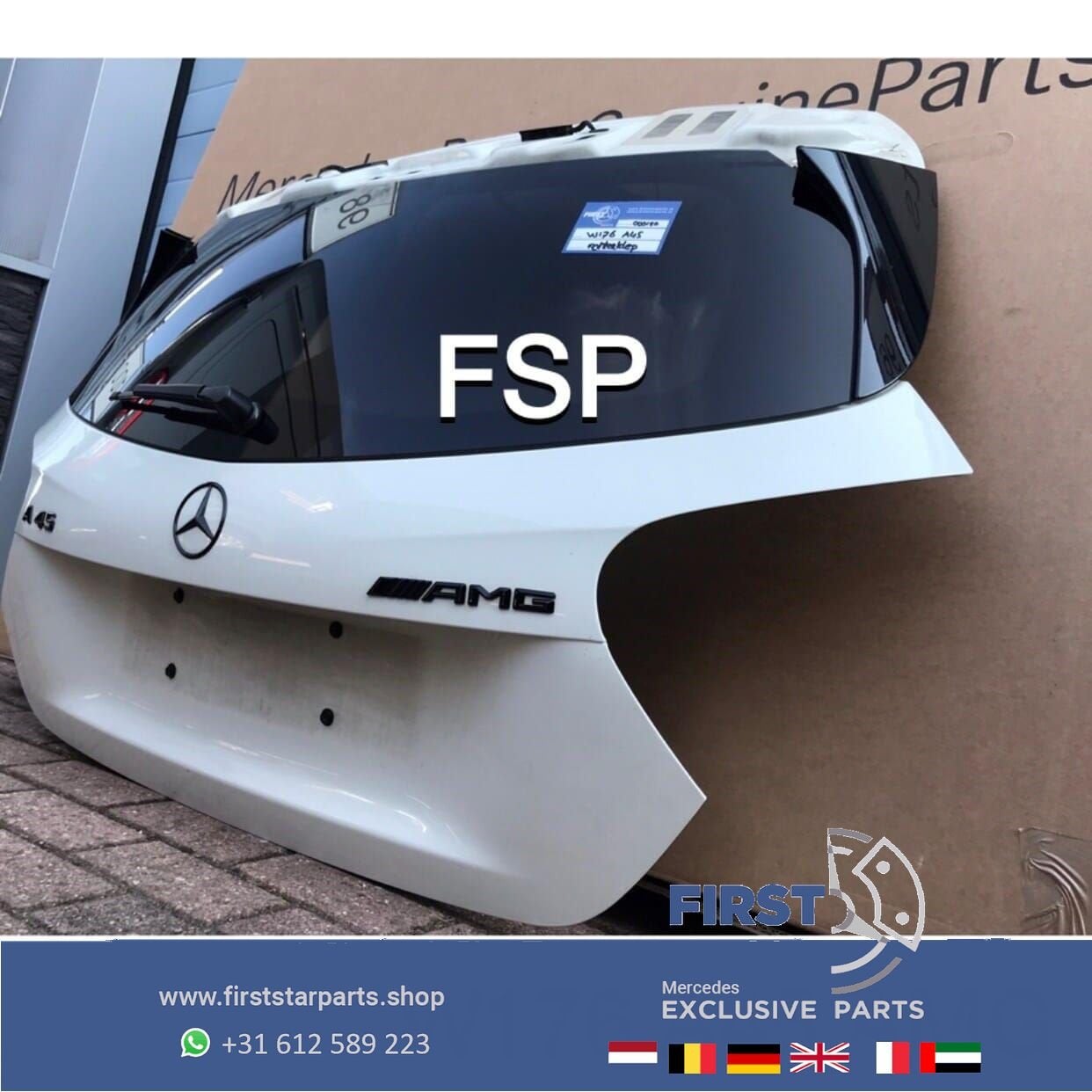 W176 ACHTERKLEP WIT COMPLEET origineel Mercedes A Klasse 201, Arrière, Haillon arrière, Utilisé, -