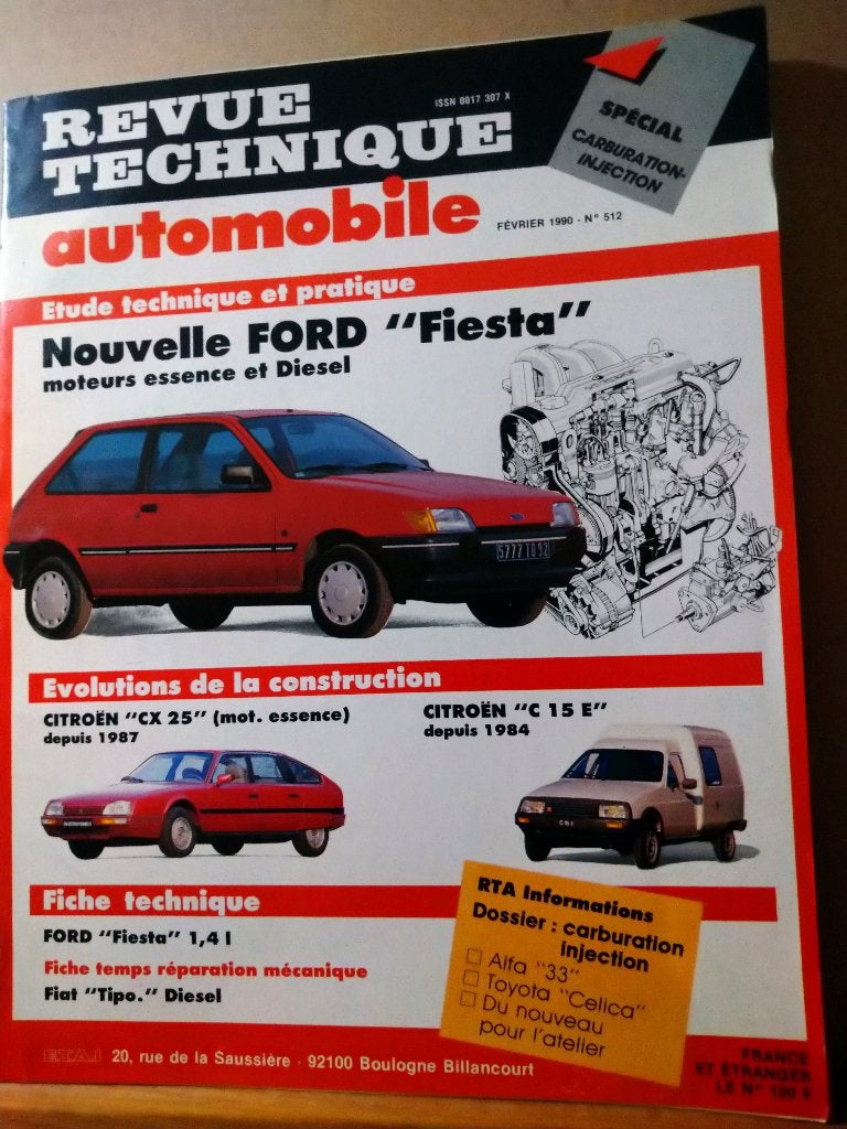 RTA 512 - Ford Fiesta - février 1990, Auto diversen, Handleidingen en Instructieboekjes, Ophalen of Verzenden