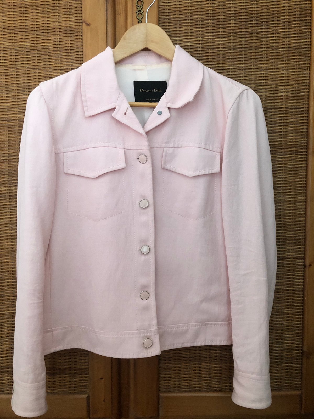 Lichtroze jasje van Massimo Dutti m 40 - viscose en linnen, Kleding | Dames, Jasjes, Kostuums en Pakken, Maat 38/40 (M), Massimo Dutti