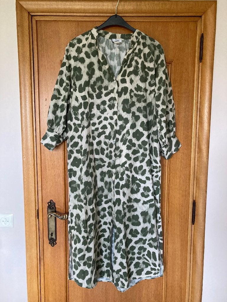 Kaki met beige lang kleed, Saint Colette,  taille unique, Kleding | Dames, Jurken, Meerkleurig, Saint Colette, Ophalen of Verzenden