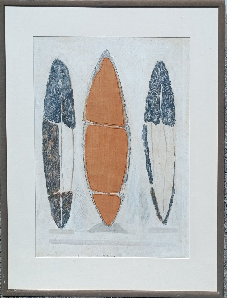 Bart Decq (1958): Compositie (76 x 96 cm), Antiquités & Art, Art | Peinture | Moderne, Technique mixte, Signé, Enlèvement