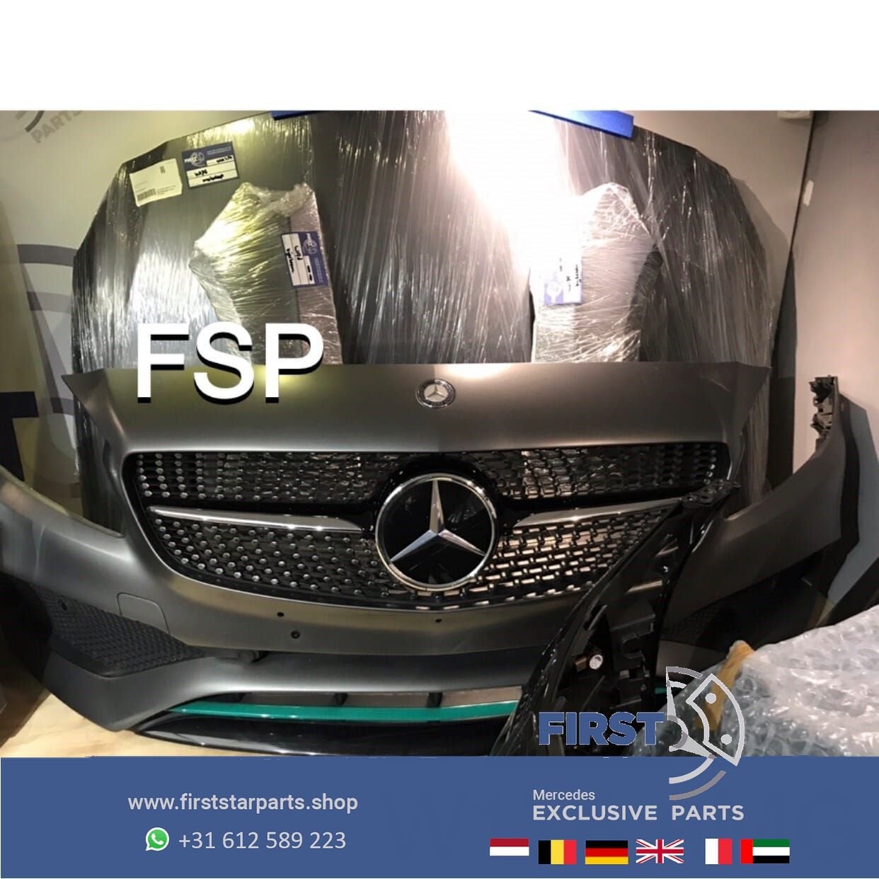 W176 FACELIFT AMG VOORKOP Mercedes A Klasse 2012-2018 GRIJS, Auto-onderdelen, Gebruikt, -, Voor, Ophalen of Verzenden