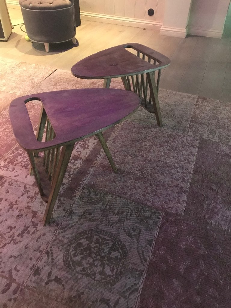 2 x table d'appoint, Enlèvement, Comme neuf, Autres formes, 45 à 60 cm