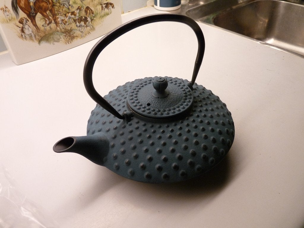 gietijzeren theepot ( met emaille) asia green garden, Met deksel, Overige typen, Nieuw, Ophalen of Verzenden