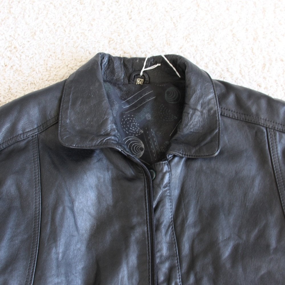Veste vintage en cuir pour hommes 284* (taille 54) €70, -, Vintage, Noir, Envoi, Taille 52/54 (L)