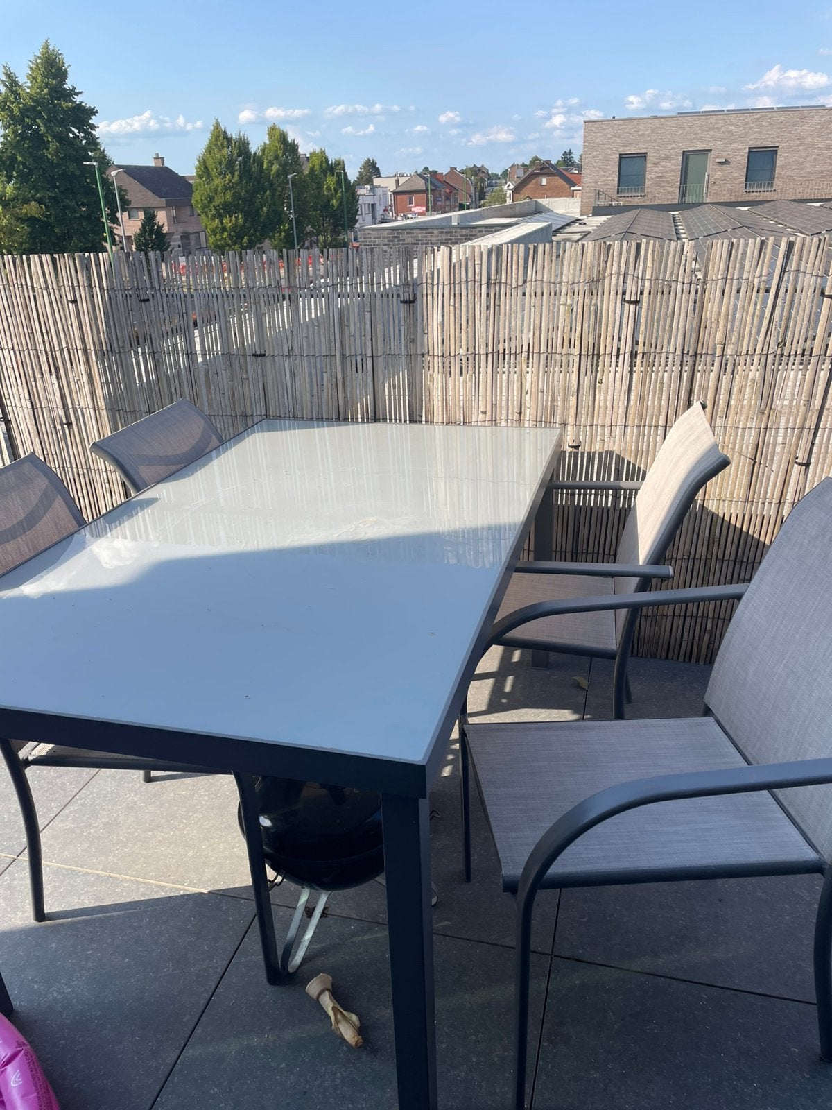 Tuintafel met stoelen, Jardin & Terrasse, Ensembles de jardin, Table à dinner, Salons de jardin, Aluminium, Comme neuf