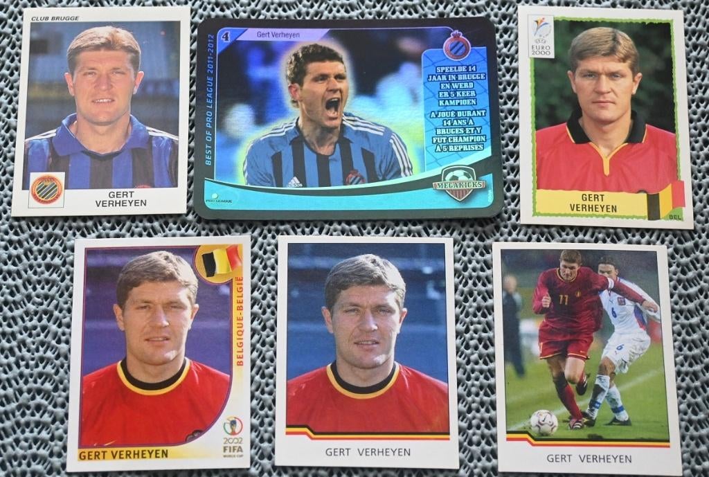 Kaarten en stickers / Gert Verheyen / 6 stuks, Verzamelen, Sportartikelen en Voetbal, Verzenden, Zo goed als nieuw, Poster, Plaatje of Sticker