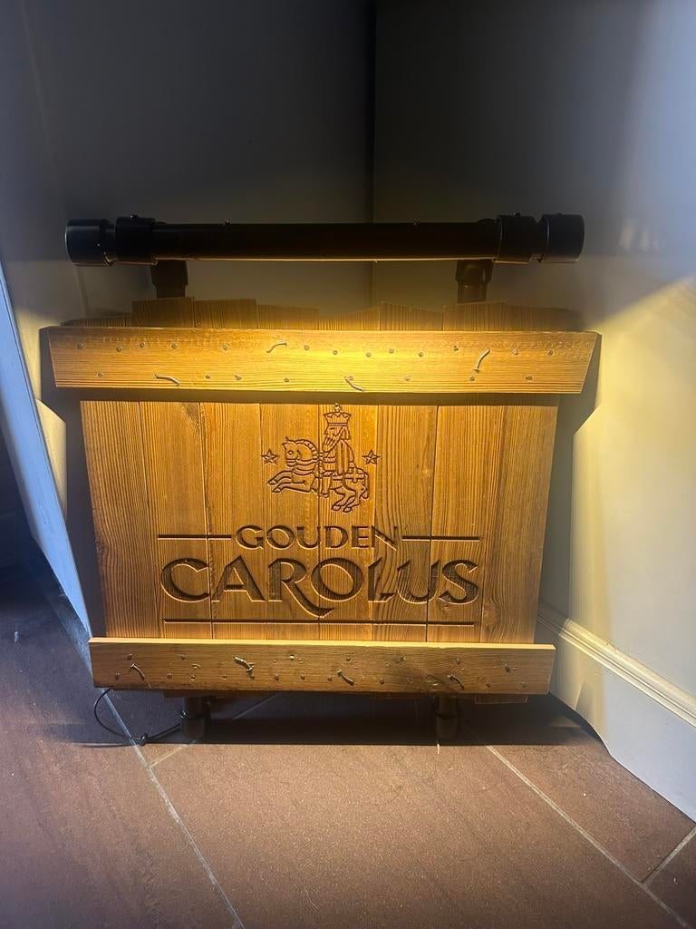 Enseigne lumineuse Gouden Carolus, Collections, Marques & Objets publicitaires, Enlèvement ou Envoi, Comme neuf, Panneau publicitaire