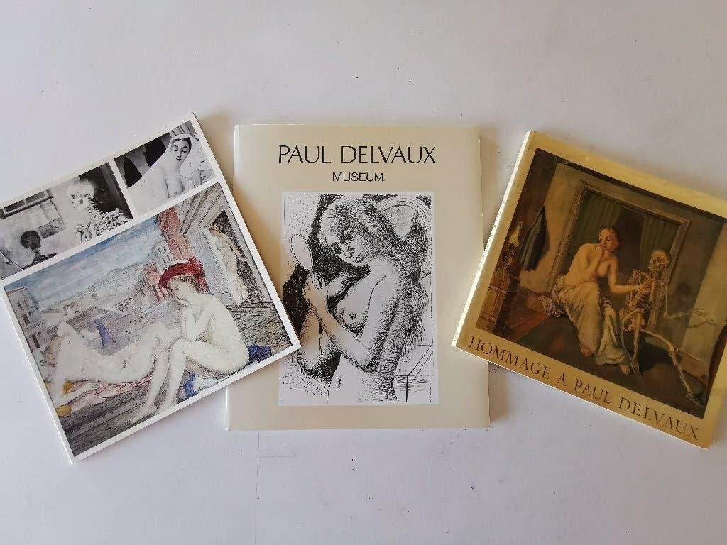 3x Paul Delvaux, Enlèvement ou Envoi, Utilisé, Peinture et dessin