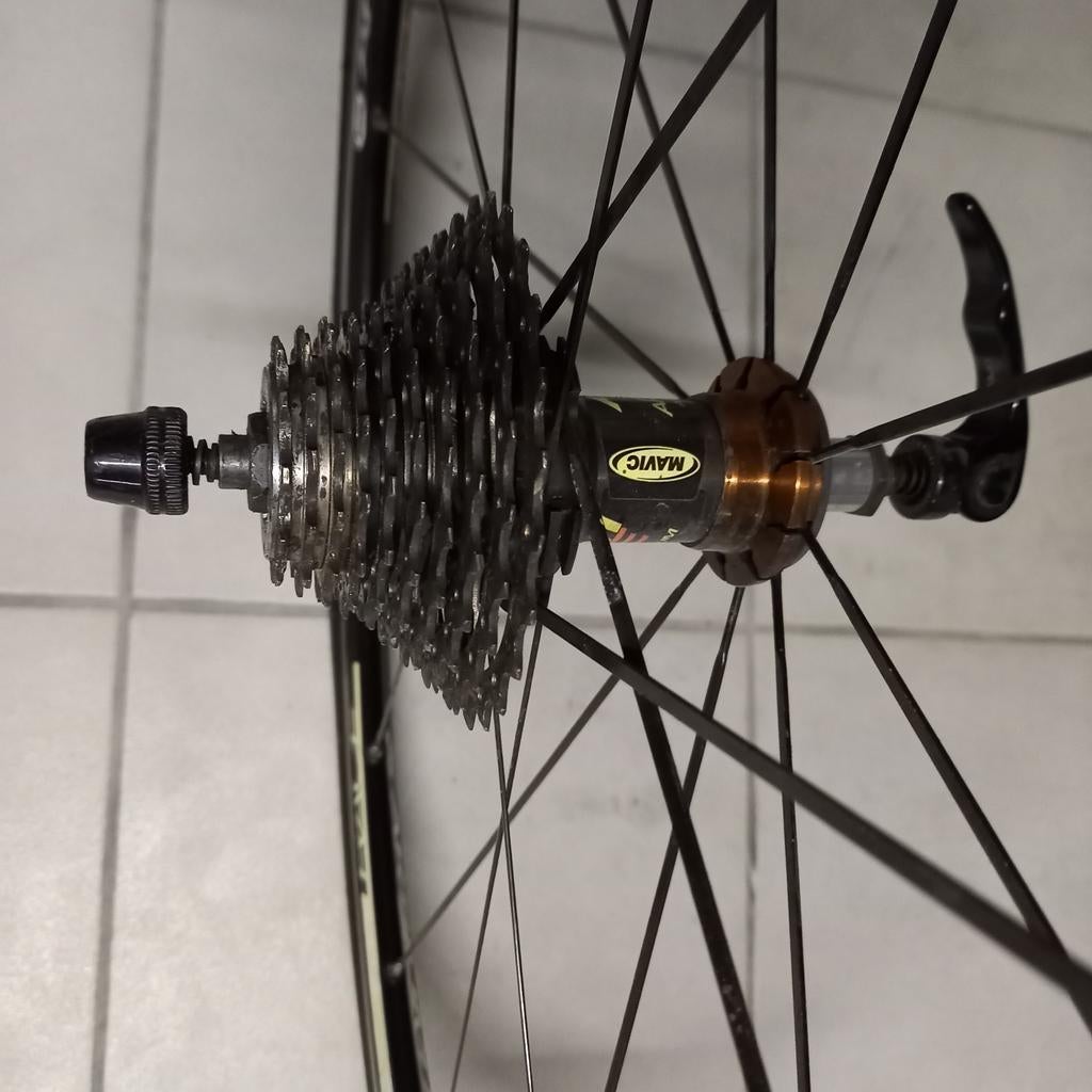 Mavic wielen race wielen koerswielen met casette en banden, Fietsen en Brommers, Fietsonderdelen, Ophalen