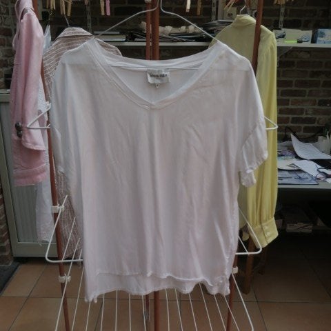 Blouse wit satijnglans Leo & Ugo mt 3, Taille 42/44 (L), Leo & Ugo, Enlèvement ou Envoi, Comme neuf