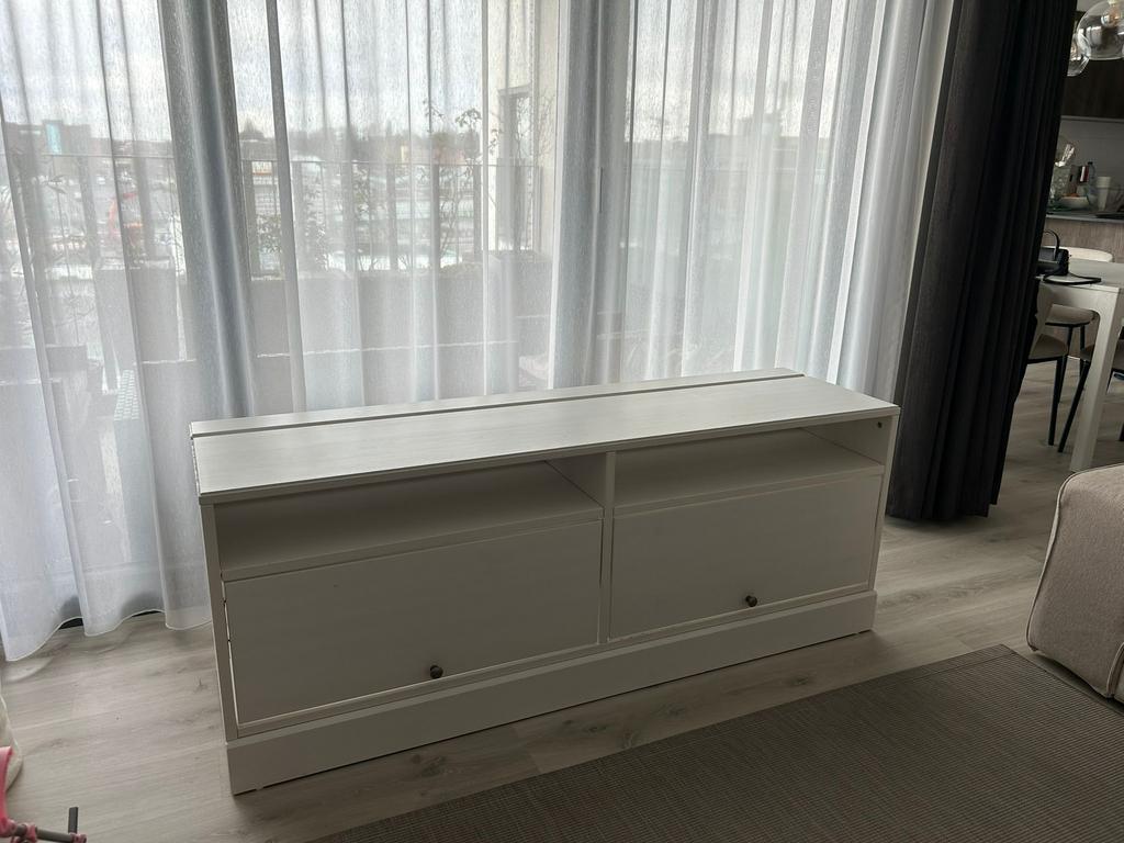 Meuble TV / banc de rangement blanc Havsta – très bon état, Ophalen, 150 tot 200 cm, Zo goed als nieuw, Minder dan 100 cm