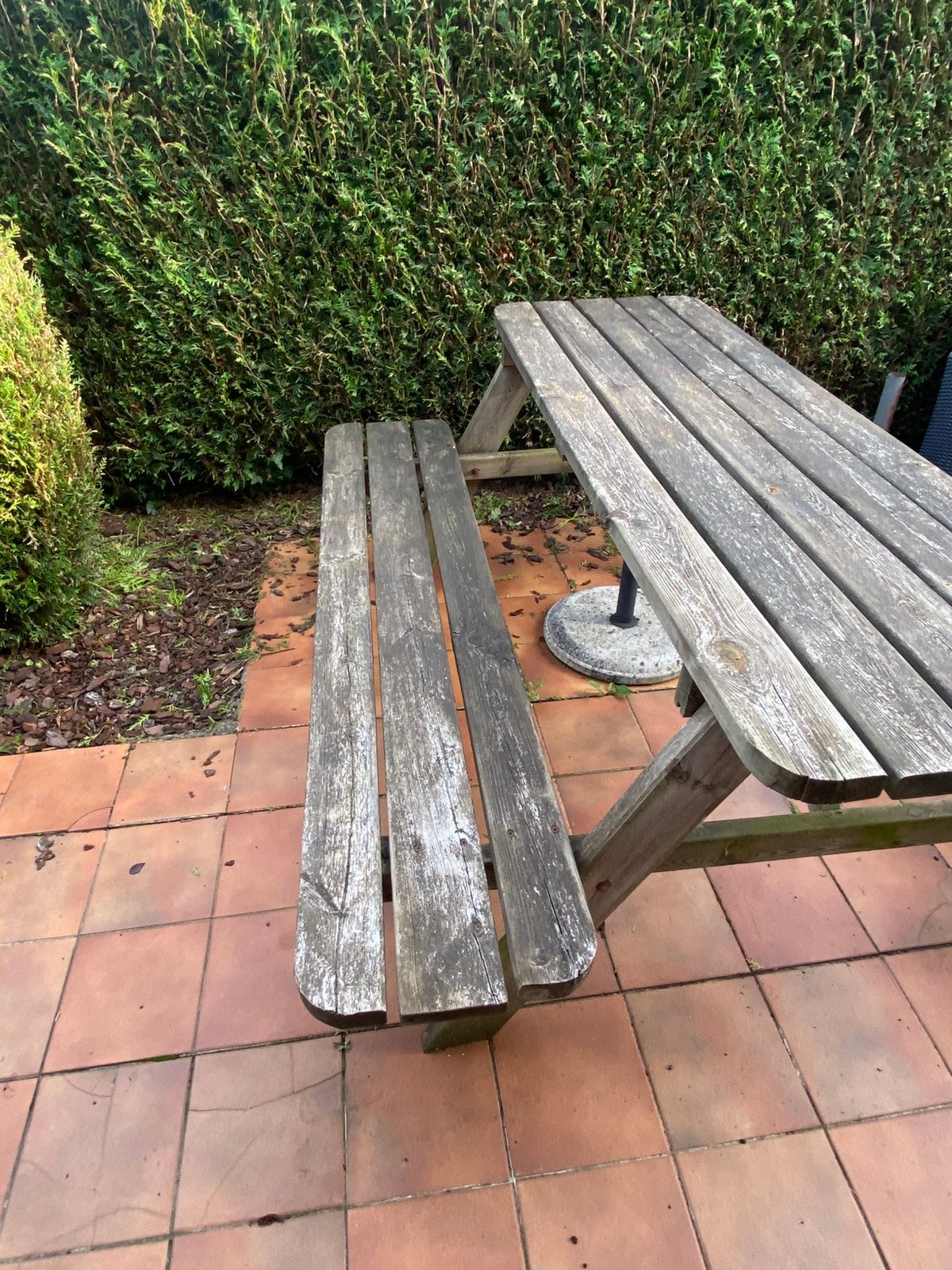 Picknicktafel hout, Tuin en Terras, Ophalen, Gebruikt, Rechthoekig, Hout