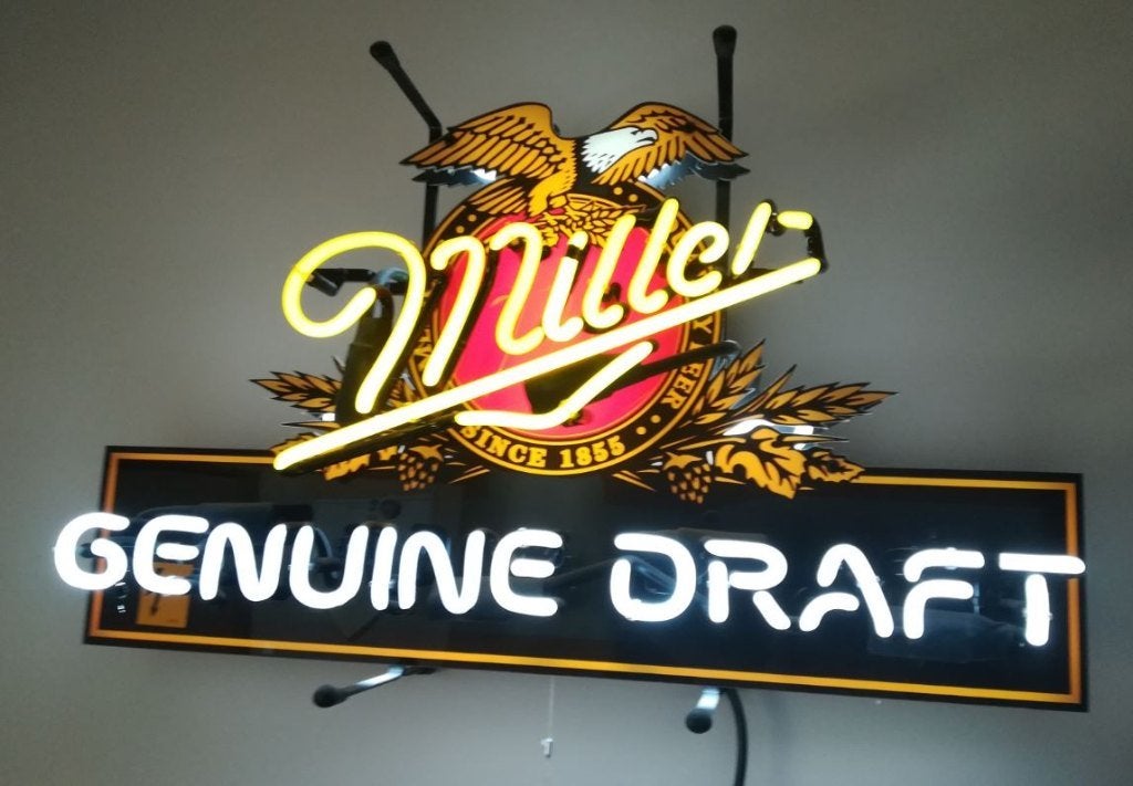 Neon reclame – Miller Genuine Draft, Ophalen, Nieuw, Lichtbak of (neon) lamp