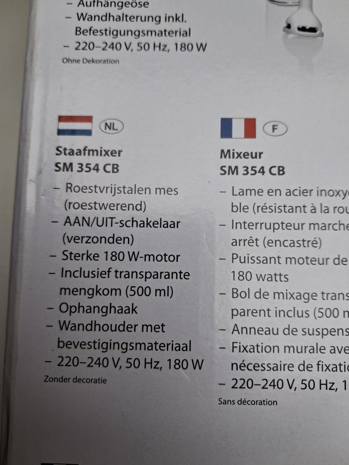Keuken mixer, Ophalen