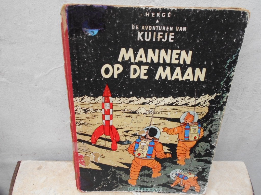 KUIFJE mannen op de maan gekartoneerd  oude druk, Enlèvement ou Envoi