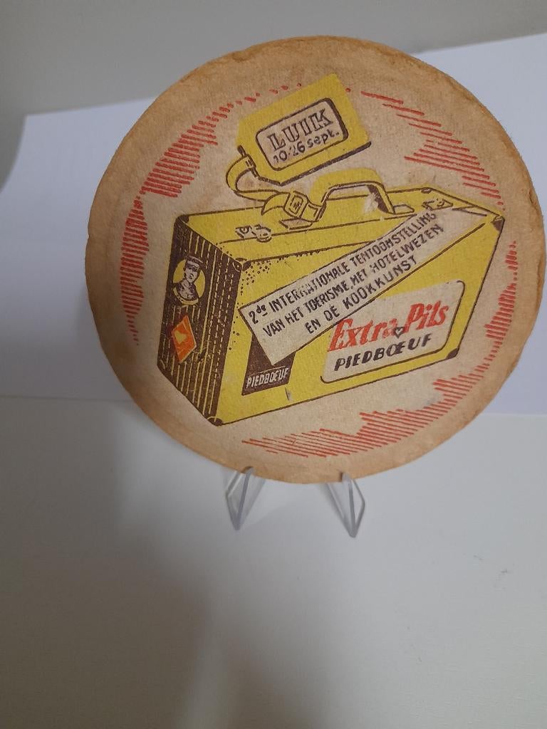 Oud bierviltje extra pils piedboeuf dikte 5 cm, Verzamelen, Ophalen of Verzenden