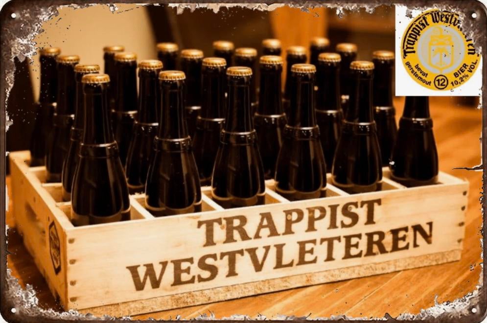 Metalen reclamebord Westvleteren - retro vintage mancave, Ophalen of Verzenden, Nieuw, Reclamebord, Plaat of Schild, Overige merken