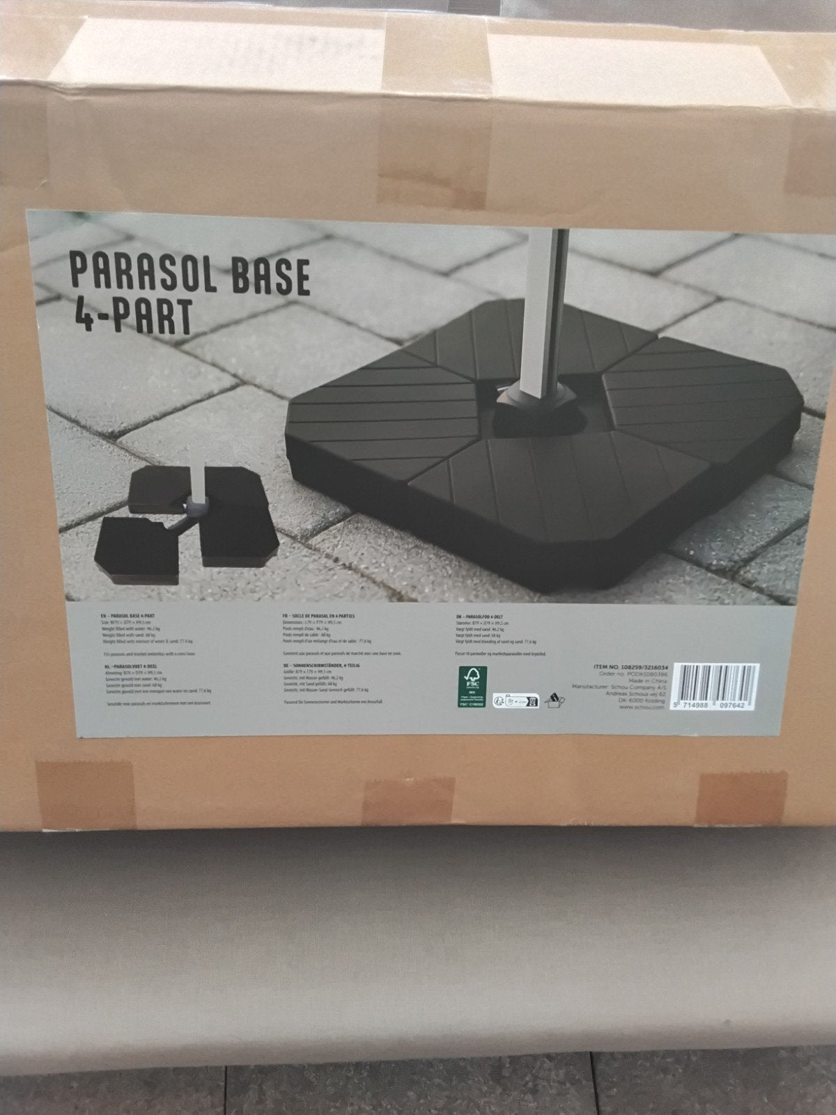nieuwe parasoltegels + voet, Ophalen, Nieuw