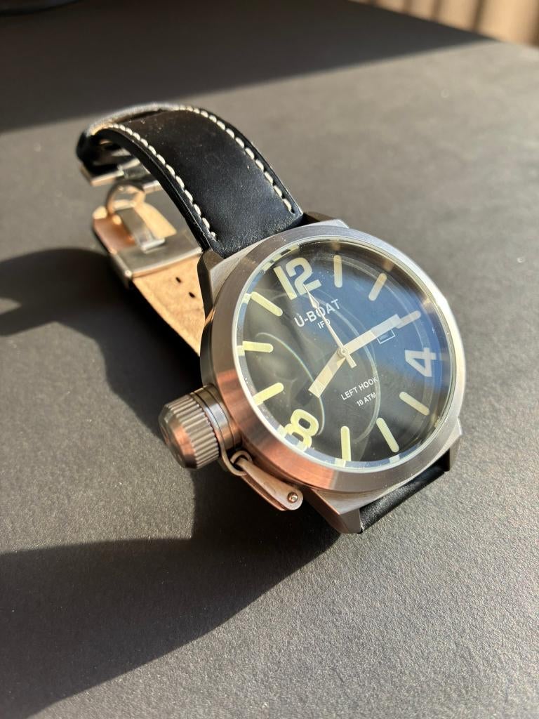 U-Boat Classico horloge B45-08, Overige merken, Leer, Staal, Polshorloge