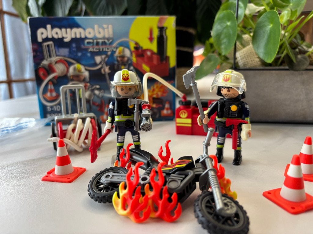 Playmobil 5365 Pompiers avec matériel d’incendie, Enfants & Bébés, Comme neuf, Véhicule, City action, Kit complet