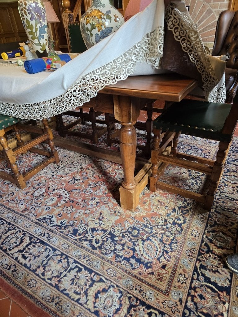 Eettafel en 6 stoelen, Gebruikt, Vijf personen of meer, Antiek, Ophalen