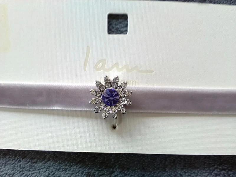 Collier ras-de-cou en velours parme et pendentif à strass, Bijoux, Sacs & Beauté, Colliers, Neuf, Avec strass, Enlèvement ou Envoi