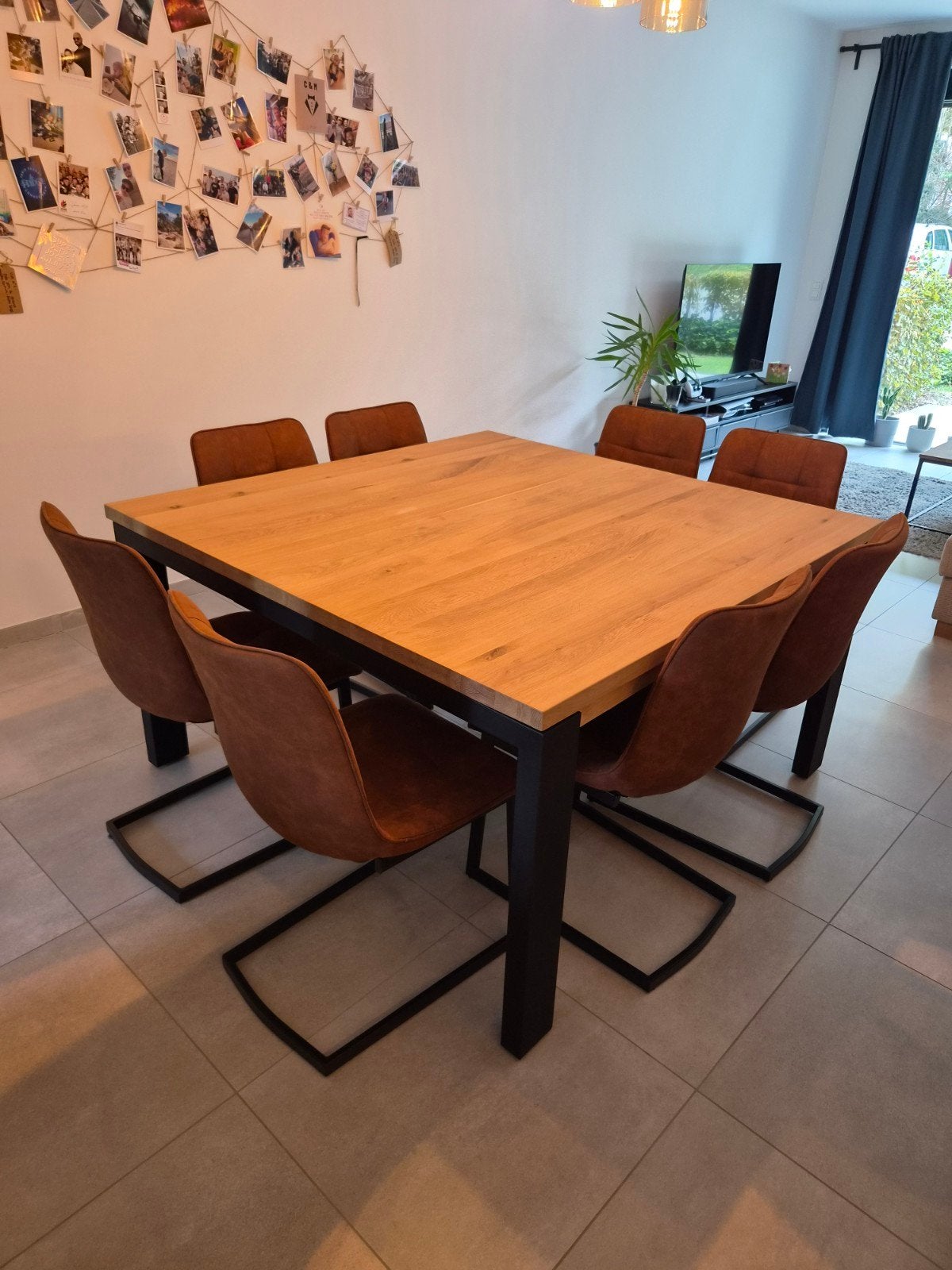 Table & chaises, Maison & Meubles, 100 à 150 cm, Cinq personnes ou plus, Carré, 100 à 150 cm