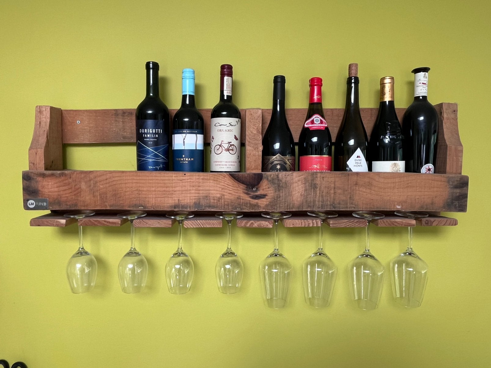 Houten wijnrek voor aan de muur, Enlèvement, Comme neuf, Bois