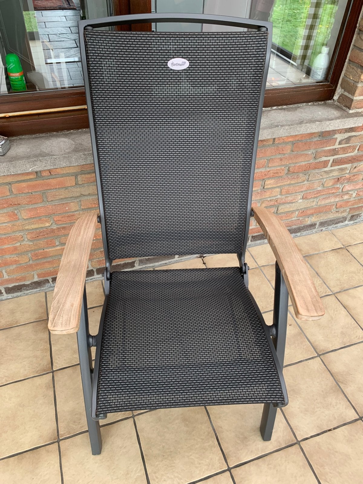 2 lichte Hartman tuinstoelen, Tuin en Terras, Ophalen, Zo goed als nieuw
