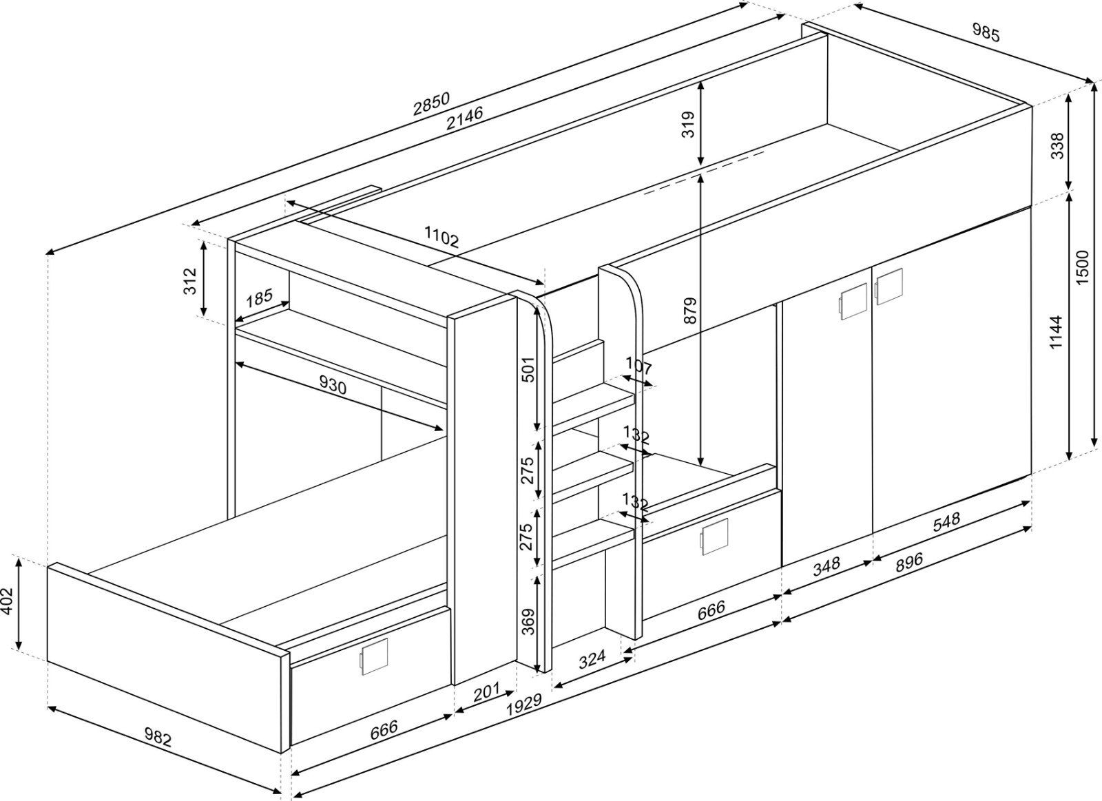 stapelbed, Huis en Inrichting, Ophalen, Stapelbed
