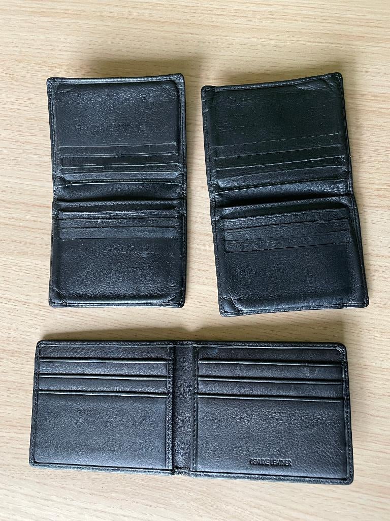 lederen portefeuille heren kaartenhouder, Handtassen en Accessoires, Portemonnees, Verzenden, Zo goed als nieuw, Wit, Met knipsluiting