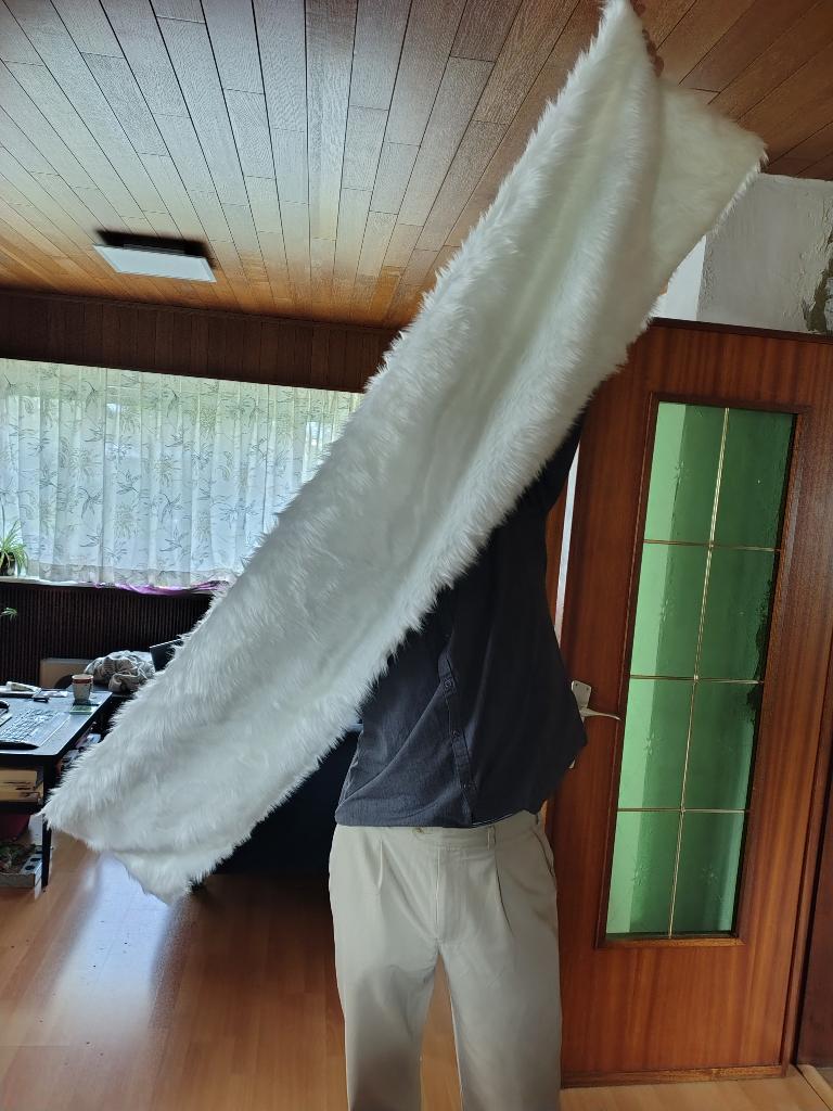 brede lange fluffy witte sjaal voor feest nieuw, Ophalen of Verzenden, Nieuw