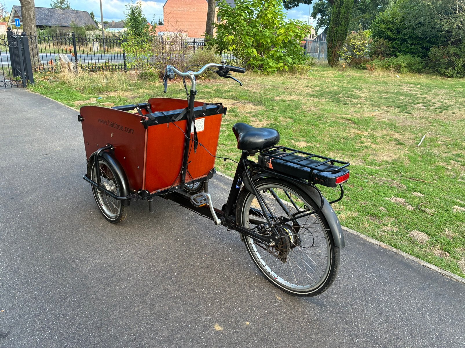 Elektrische Babboe big bakfiets met qwic accu, Vélos & Vélomoteurs, Vélos | Vélos avec bac, Autres marques, Comme neuf, Enlèvement