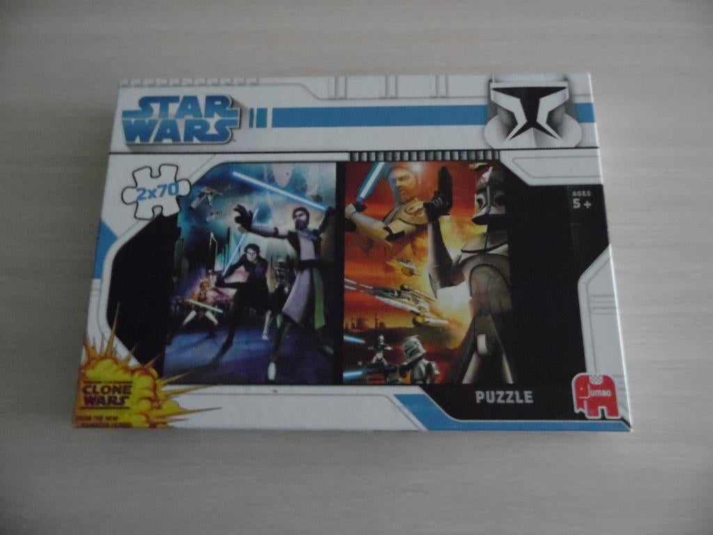 PUZZLE STAR WARS 2X70 PIÈCES    JUMBO, Enlèvement ou Envoi, 10 à 50 pièces, Comme neuf, 4 à 6 ans