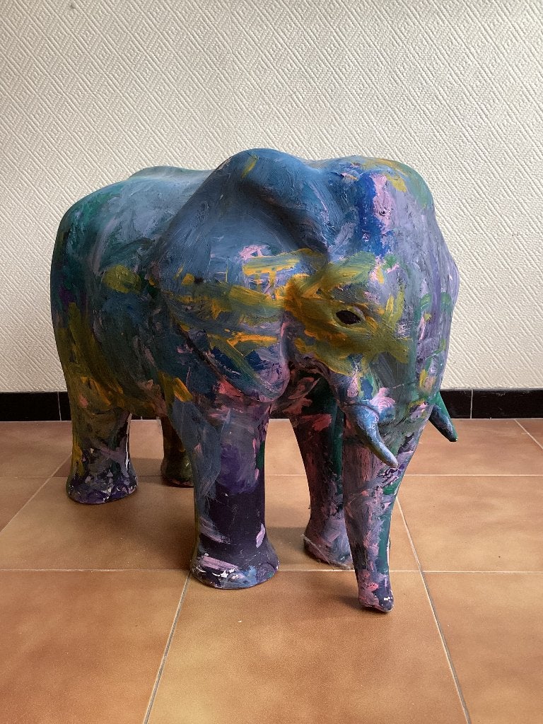 Olifant in gips (overschilderbaar), Ophalen, Gips, 50 - 100 cm, Zoogdier