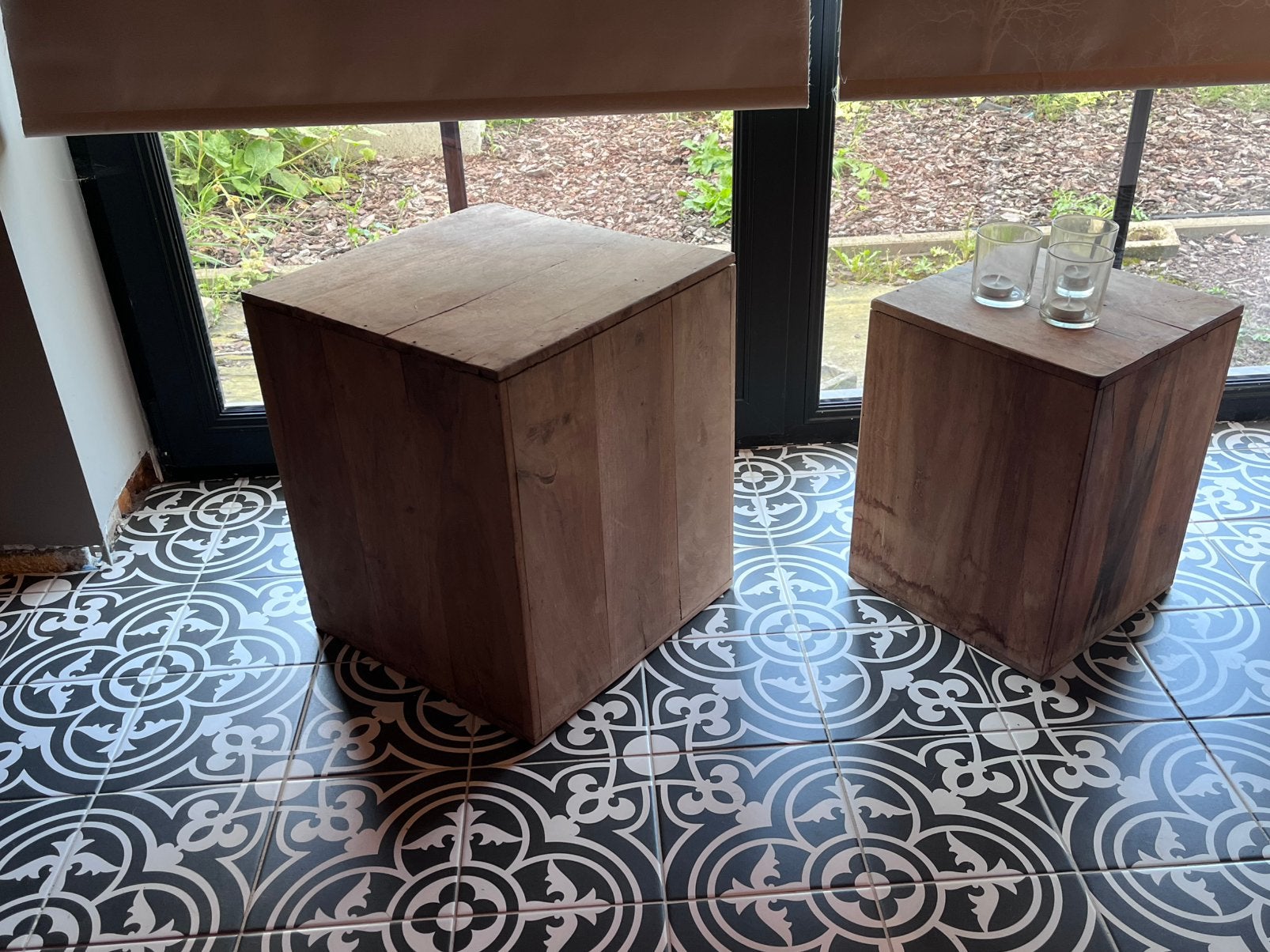 2 kubussen mango hout, Huis en Inrichting, Ophalen, Gebruikt, Hout