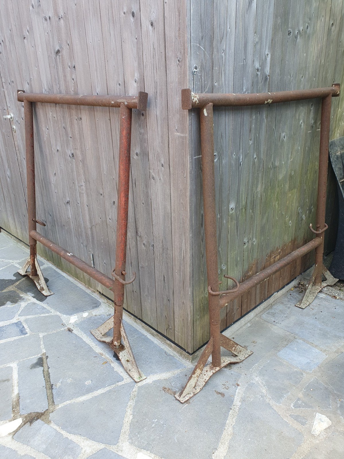 2 metselschragen metselbokken 1m20 breed, max hoogte 1m80, Bricolage & Construction, Échafaudages, Enlèvement, Utilisé, Échafaudage de façade