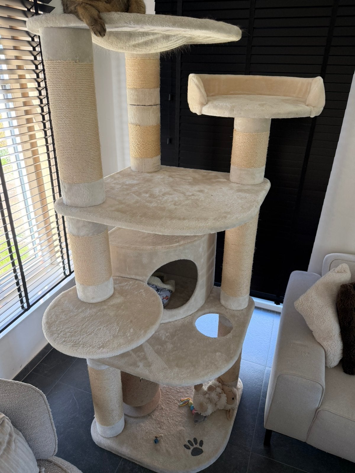 XL kattenpaal/krabpaal 190cm beige, Ophalen, Zo goed als nieuw, Krabpaal