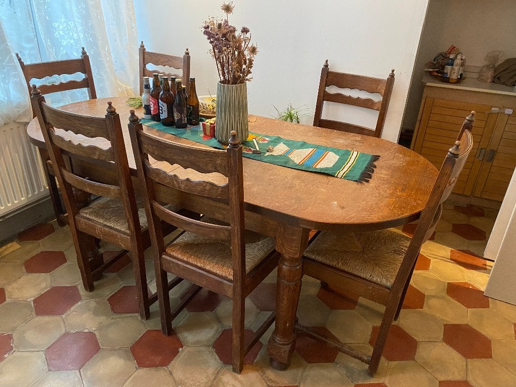 Table et chaises, 150 à 200 cm, Cinq personnes ou plus, Enlèvement, Utilisé