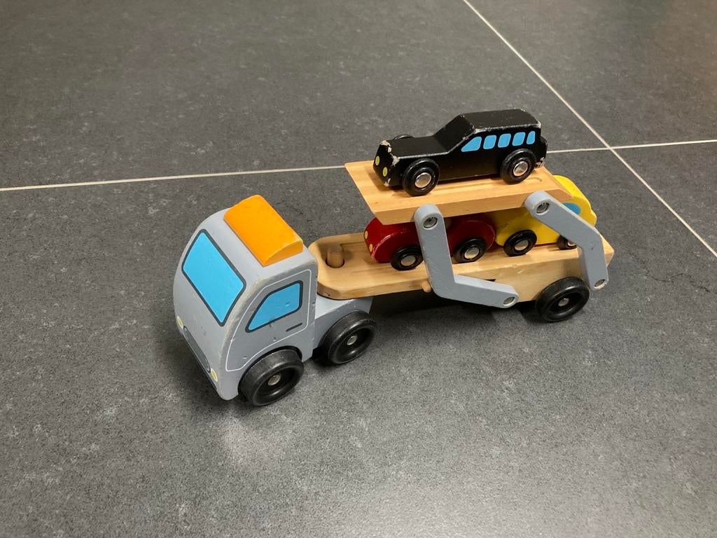 Houten speelgoed vrachtwagen, Kinderen en Baby's, Speelgoed |Speelgoedvoertuigen, Ophalen of Verzenden, Gebruikt